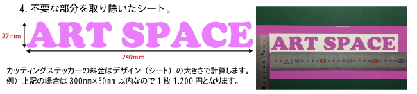 不要な部分を取り除いたカッティングステッカー