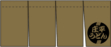 関西風のれん縫製袋仕立て